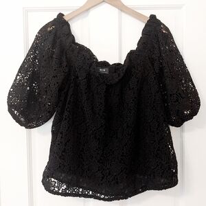 Maeve Anthropologie Black Off The Shoulder Top